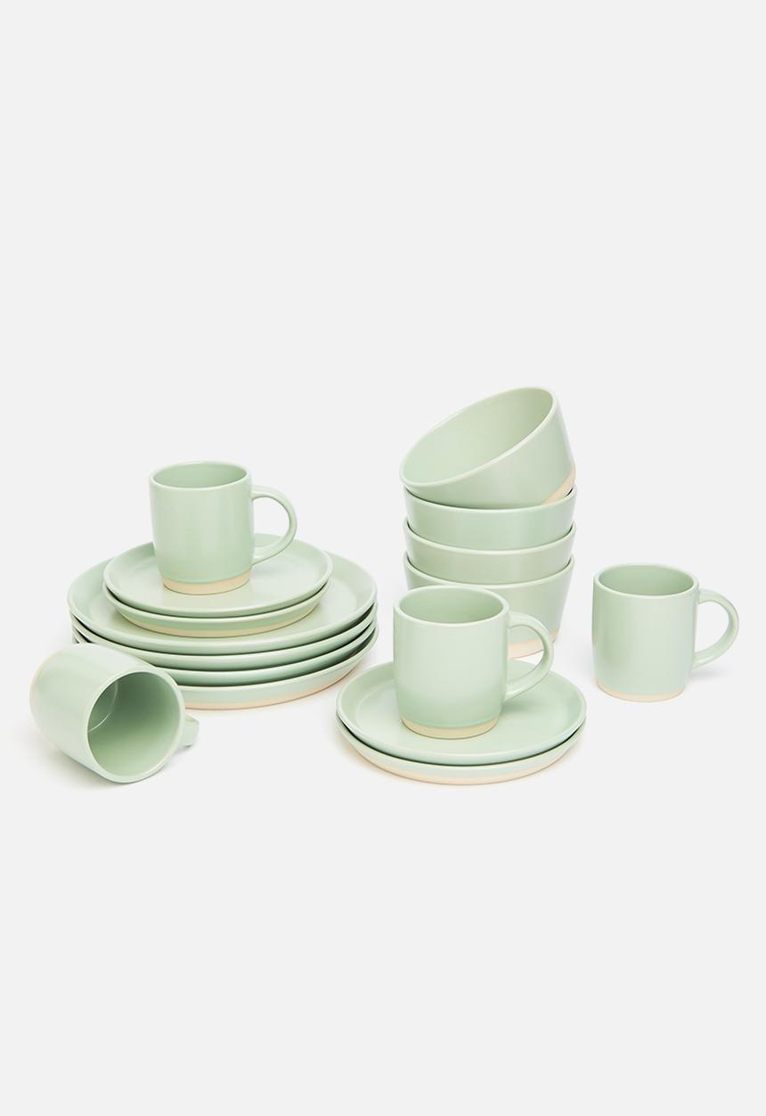 Sixth Floor - Ashen side plate set of 4 - sage