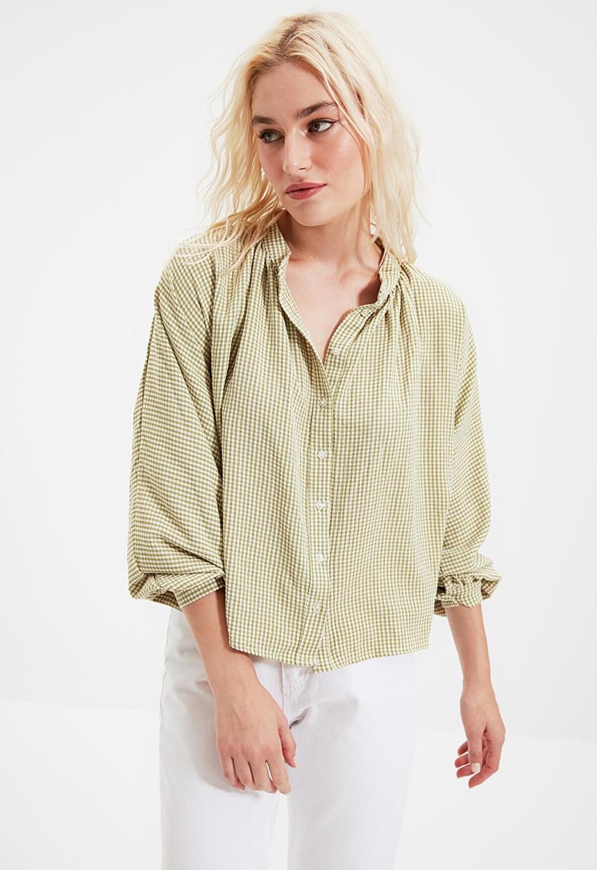 Trendyol - Plaid shirt - green