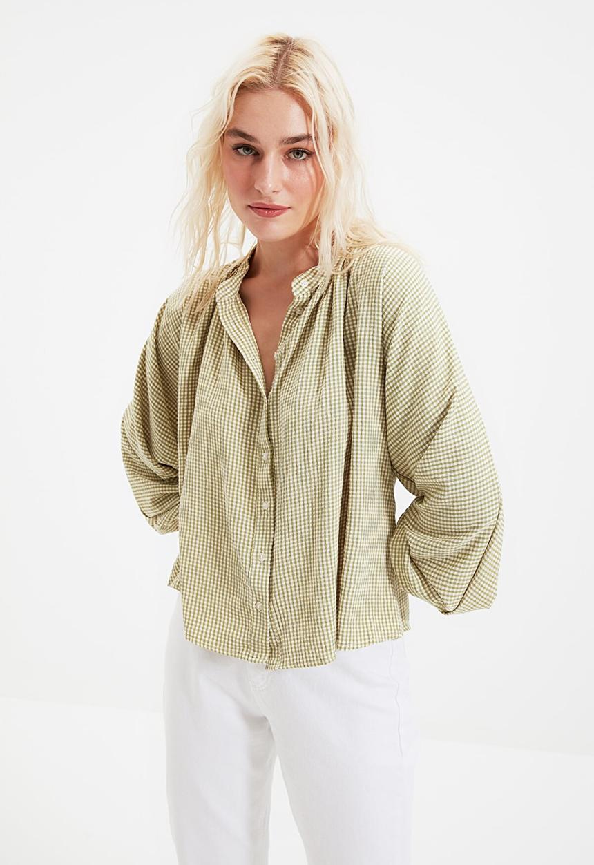 Trendyol - Plaid shirt - green