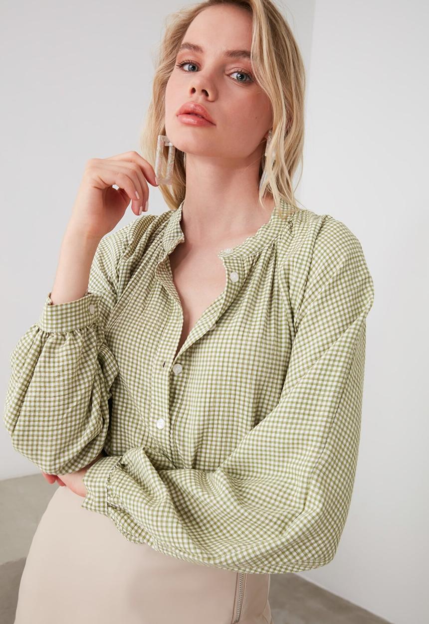 Trendyol - Plaid shirt - green