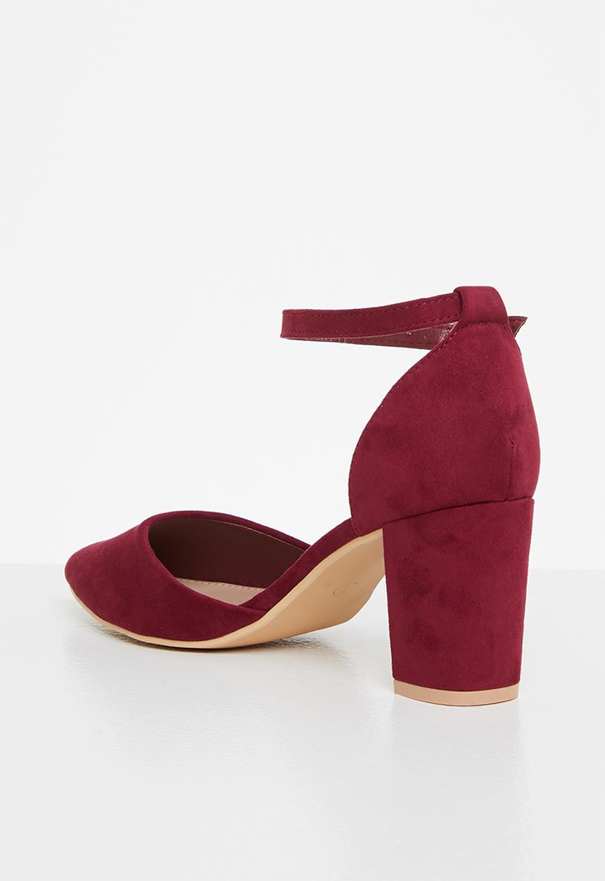 Butterfly Feet - Zara 1 ankle strap heel - burgundy