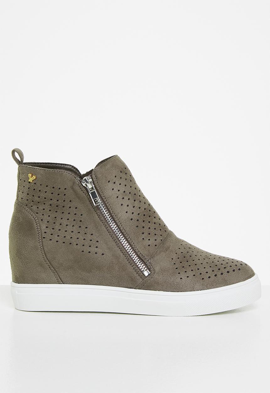 Butterfly Feet - Heron 1 suede wedge sneaker - grey