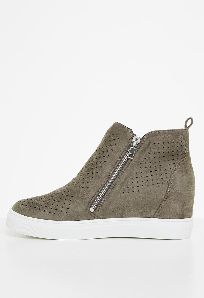 Butterfly Feet - Heron 1 suede wedge sneaker - grey