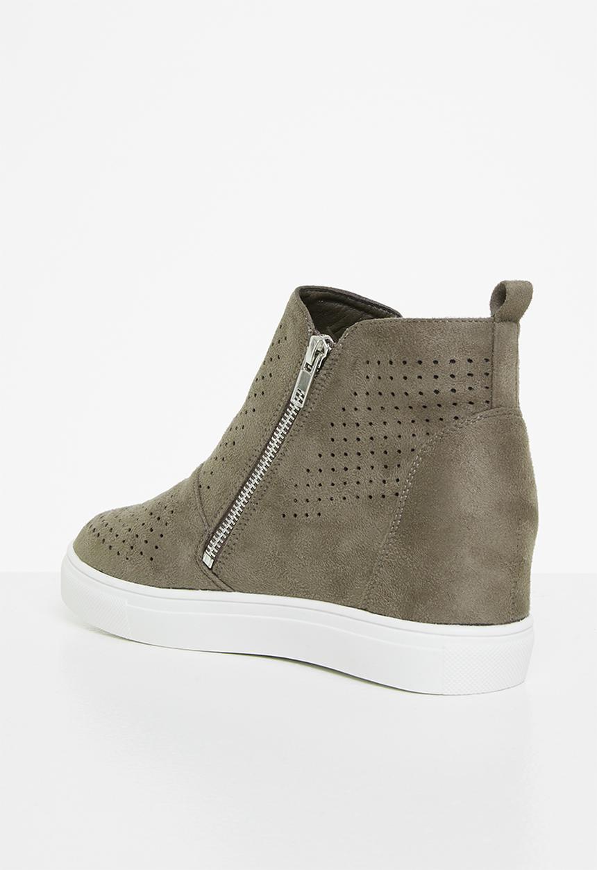 Butterfly Feet - Heron 1 suede wedge sneaker - grey