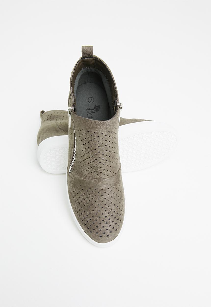Butterfly Feet - Heron 1 suede wedge sneaker - grey