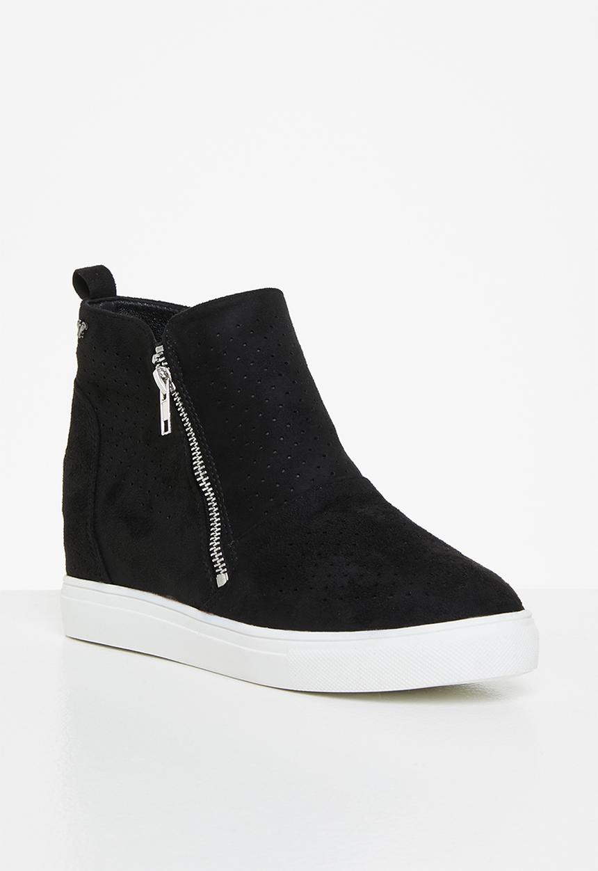 Butterfly Feet - Heron 1 suede wedge sneaker - black