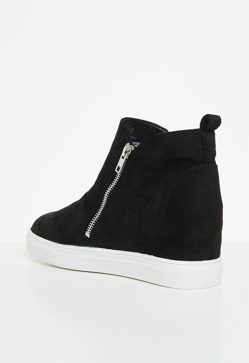 Butterfly Feet - Heron 1 suede wedge sneaker - black
