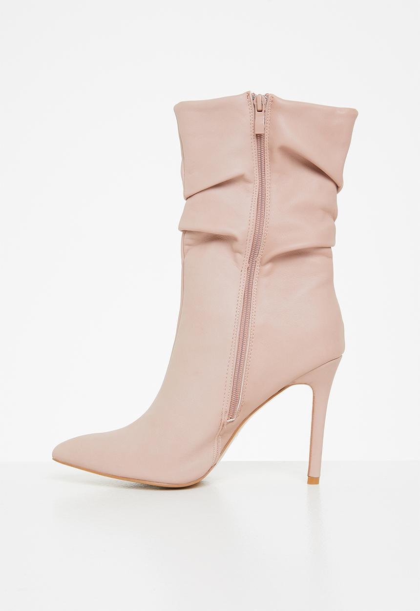 Miss Black - Boss3 ruched boot - pink