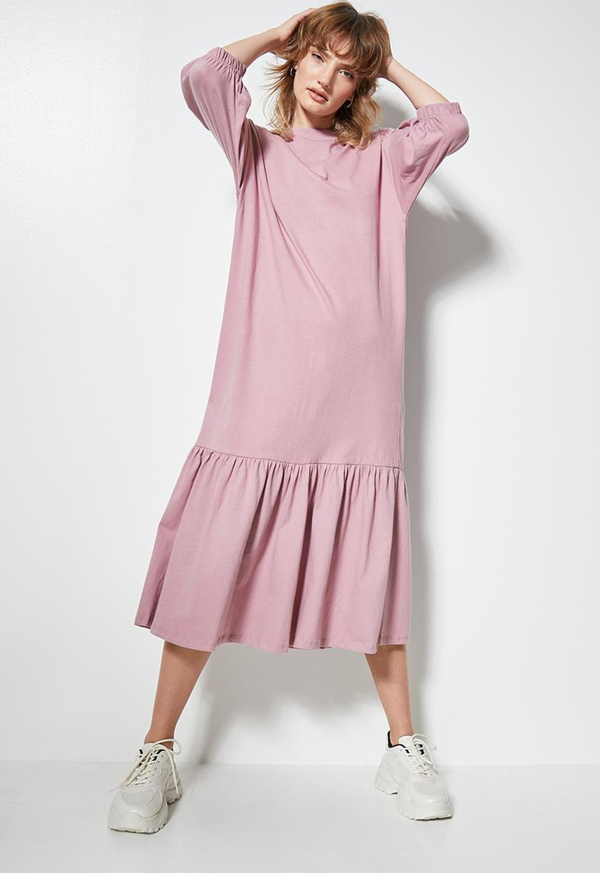 Superbalist - T-shirt dress with tier on the hem -  lilac