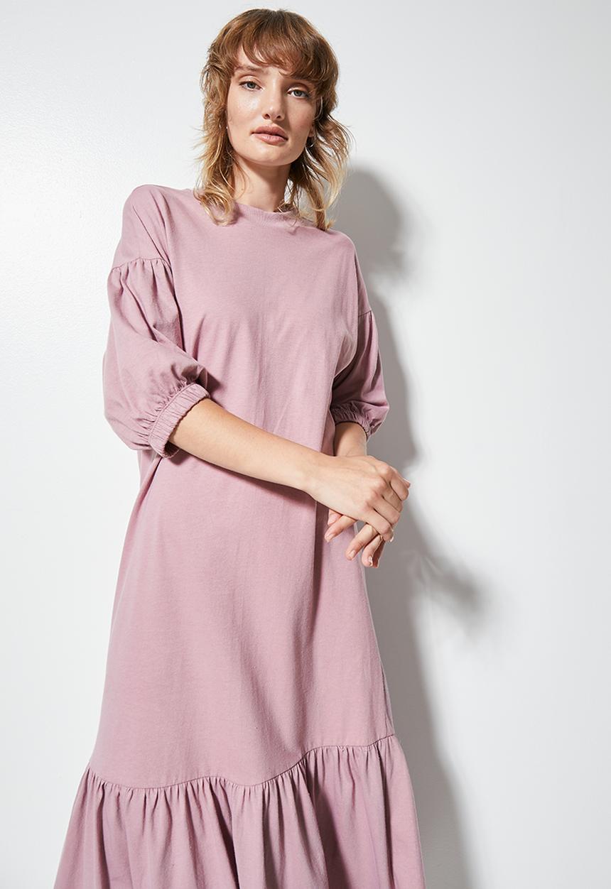 Superbalist - T-shirt dress with tier on the hem -  lilac