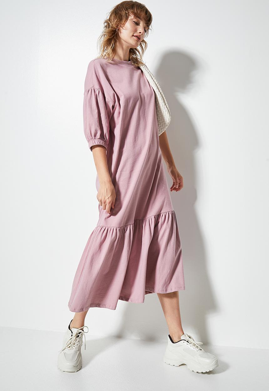 Superbalist - T-shirt dress with tier on the hem -  lilac