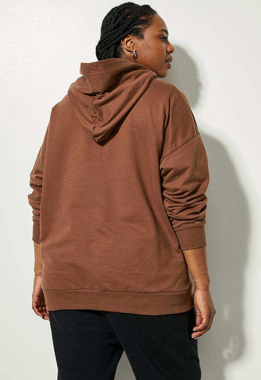 Superbalist - Longline hoodie - choc