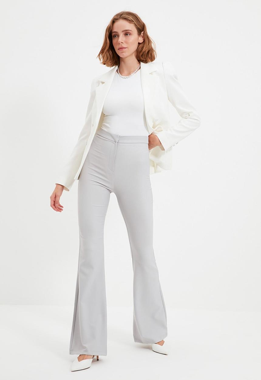 Trendyol - Flared trousers  - grey