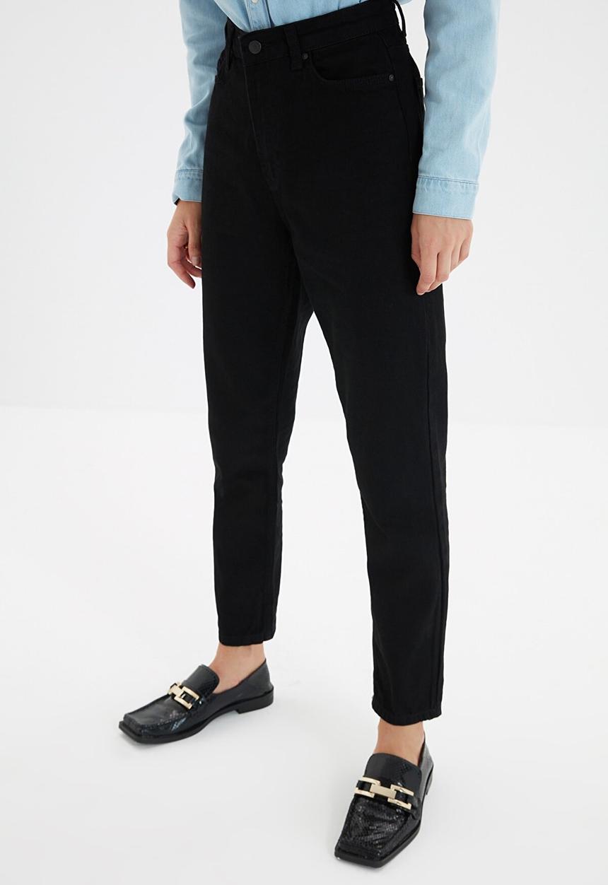 Trendyol - High waist mom jeans - black