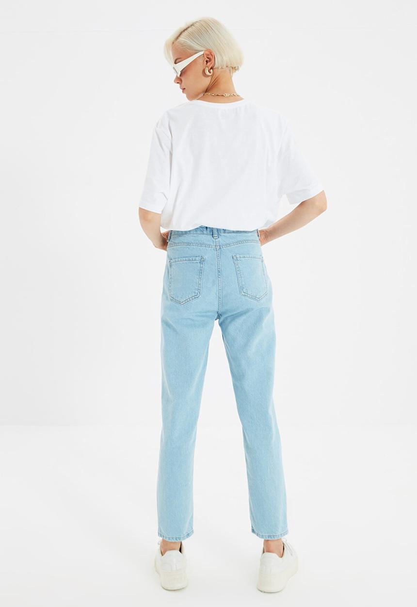 Trendyol - High waist mom jeans - blue