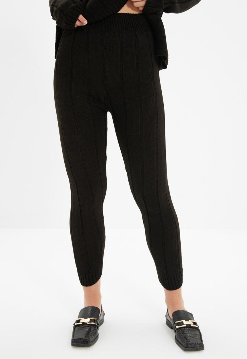 Trendyol - V neck knitwear bottom-top suit  - black