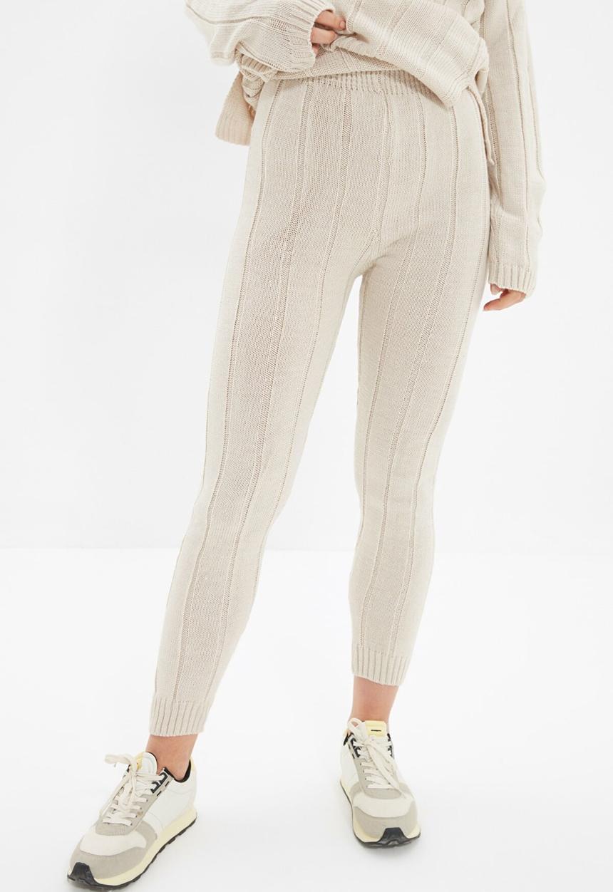 Trendyol - V neck knitwear bottom-top set - beige