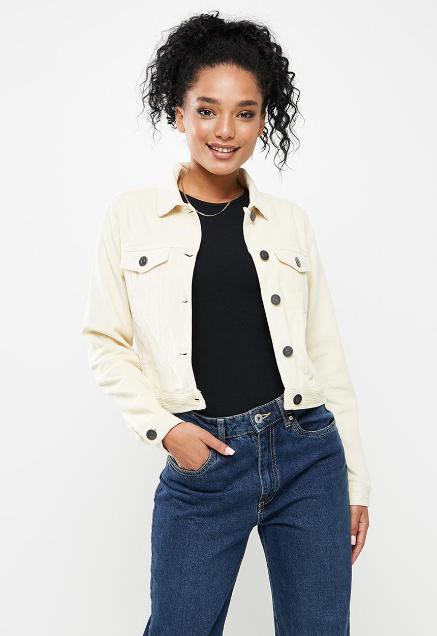 Cotton On - Light weight cord trucker jacket - blanched almond