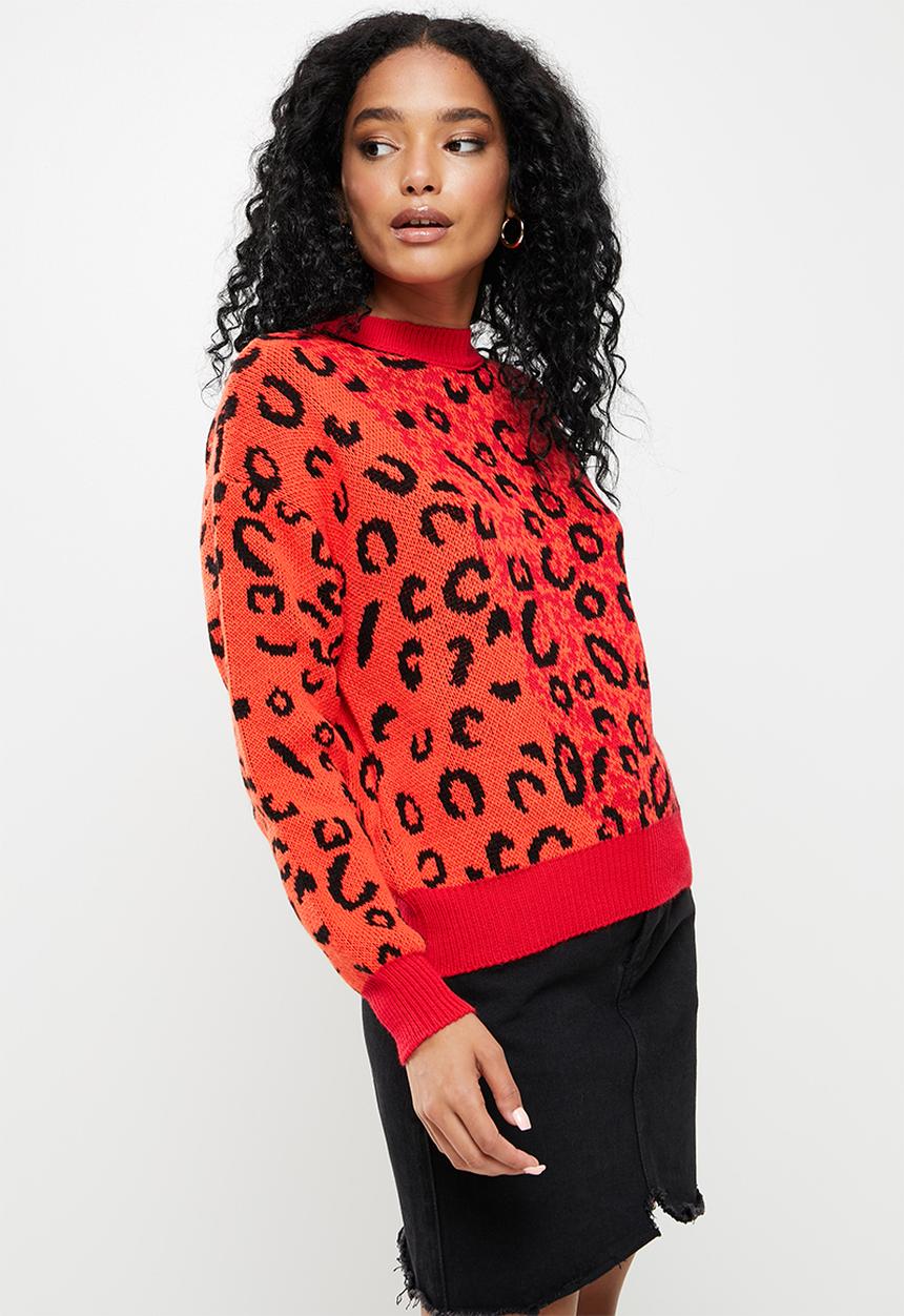 Trendyol - Jacquard knit sweater - red