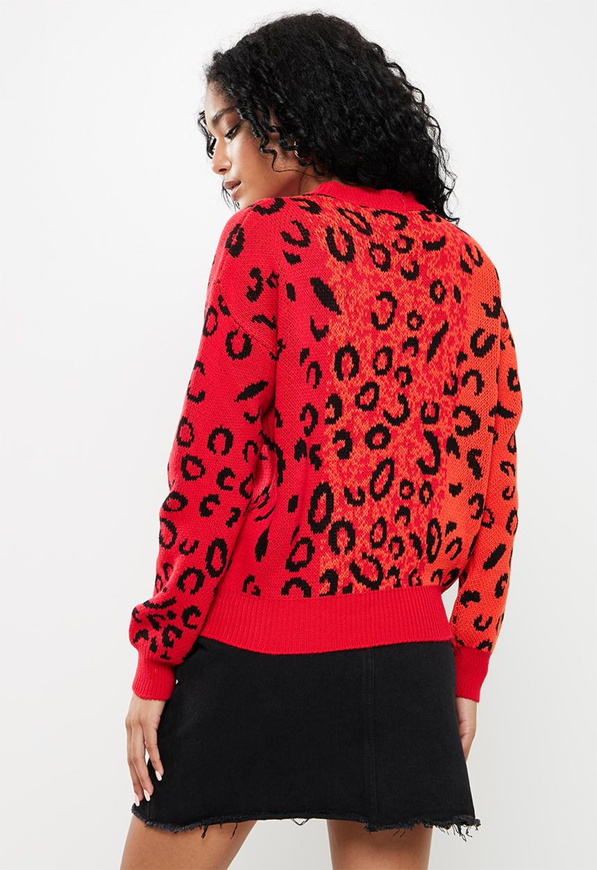 Trendyol - Jacquard knit sweater - red