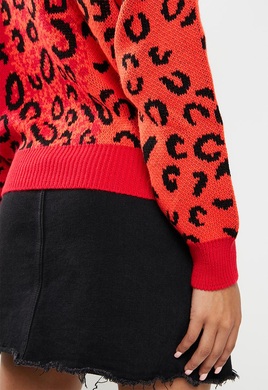Trendyol - Jacquard knit sweater - red