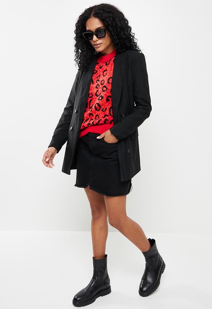 Trendyol - Jacquard knit sweater - red