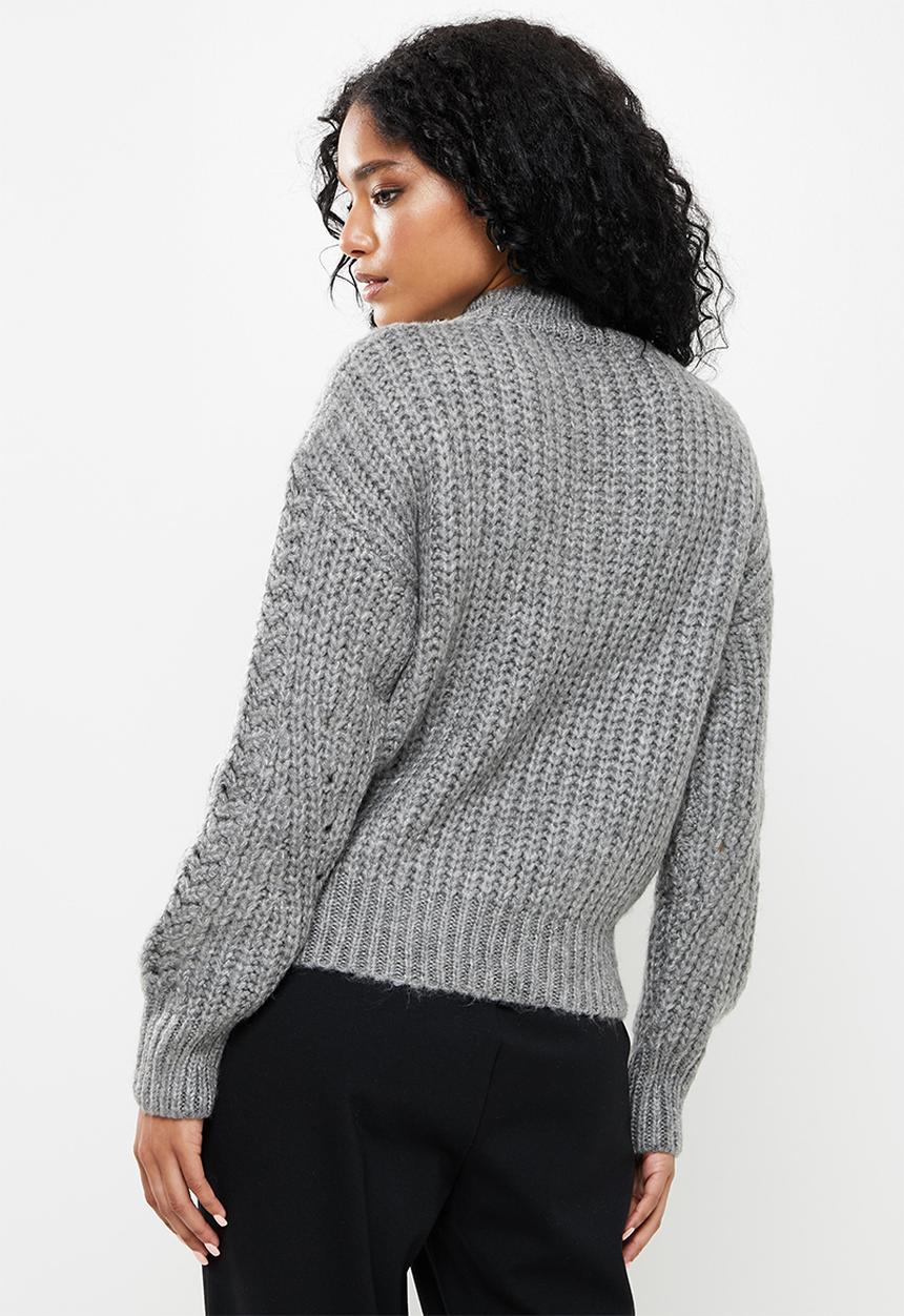 Trendyol - Openwork knit sweater - grey