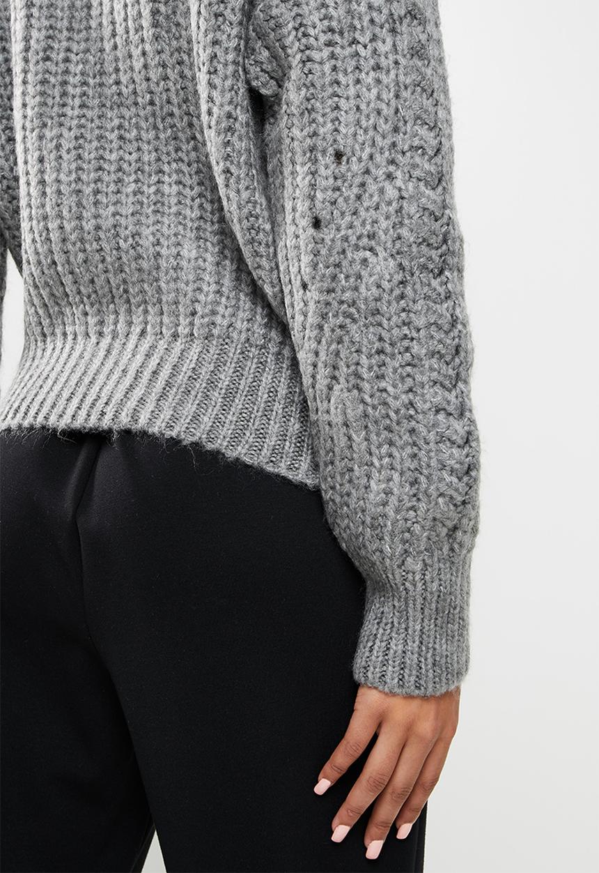 Trendyol - Openwork knit sweater - grey