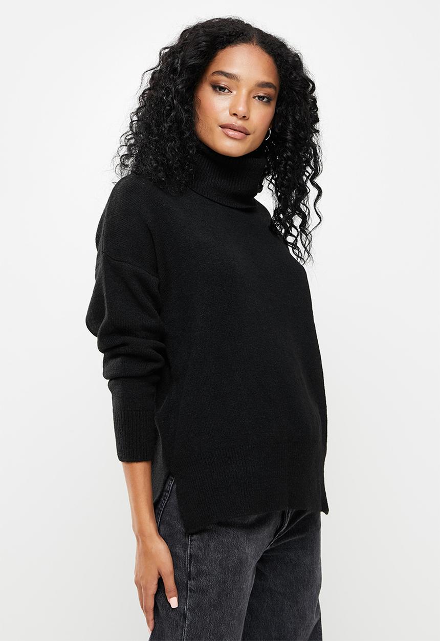 Trendyol - Turtleneck knit sweater - black