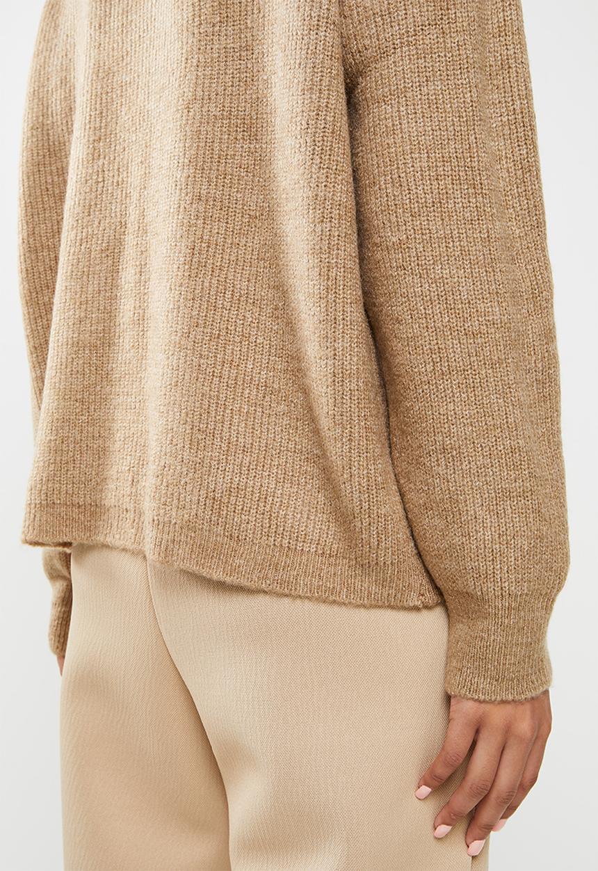Trendyol - Zippered knit sweater - camel