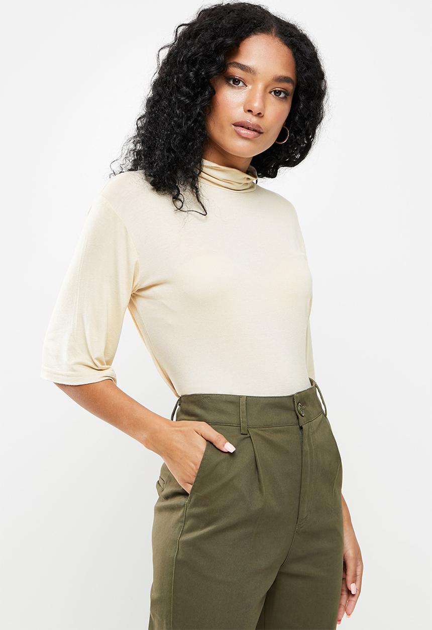 Trendyol - Turtleneck blouse - beige