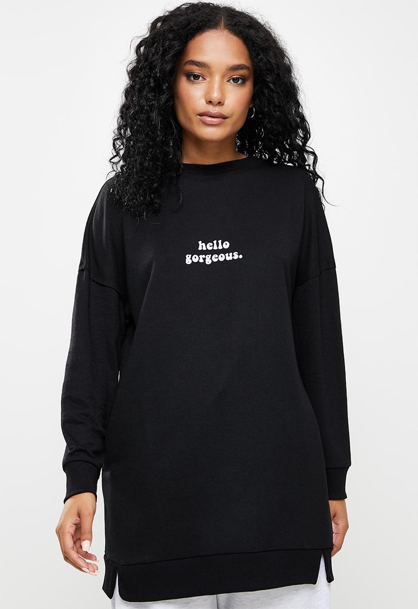 Trendyol - Printed knitted sweatshirt - black