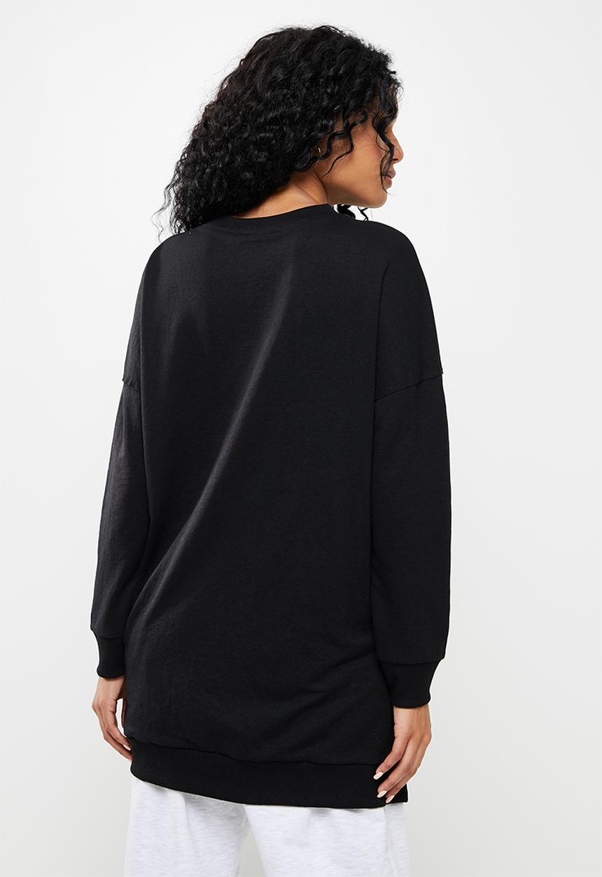 Trendyol - Printed knitted sweatshirt - black