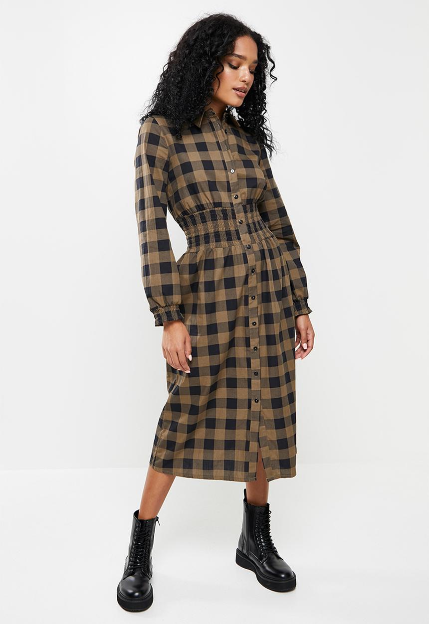 Trendyol - Gipeli shirt dress - black/brown 
