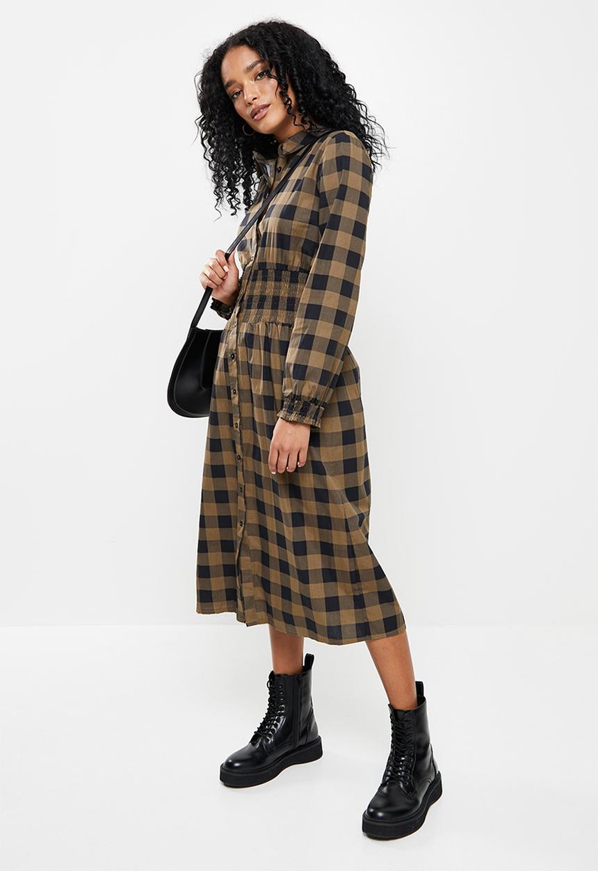 Trendyol - Gipeli shirt dress - black/brown 