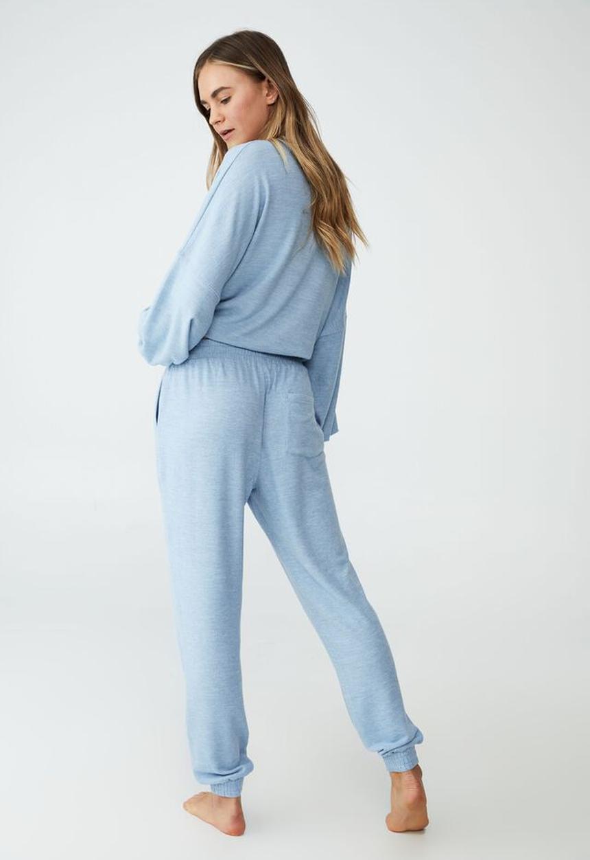 Cotton On - Super soft slim boxer pants - light sky marle