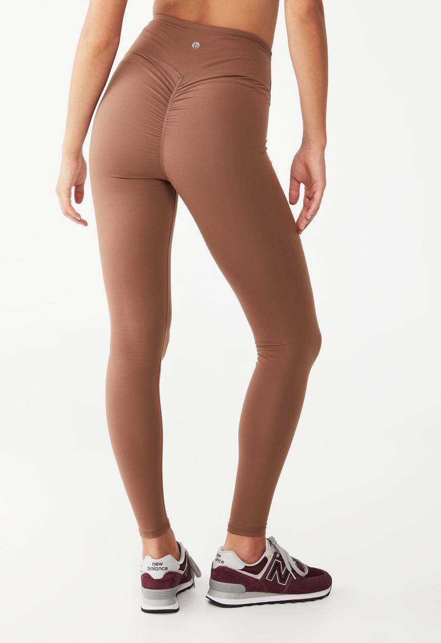 Cotton On - Ultra soft scrunch bum booty tights - toasted hazelnut