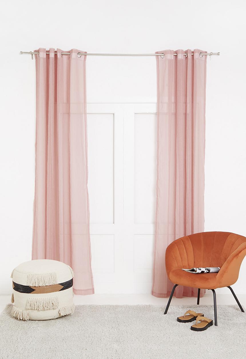 Sixth Floor - Eyelet striped frosted voile - pink