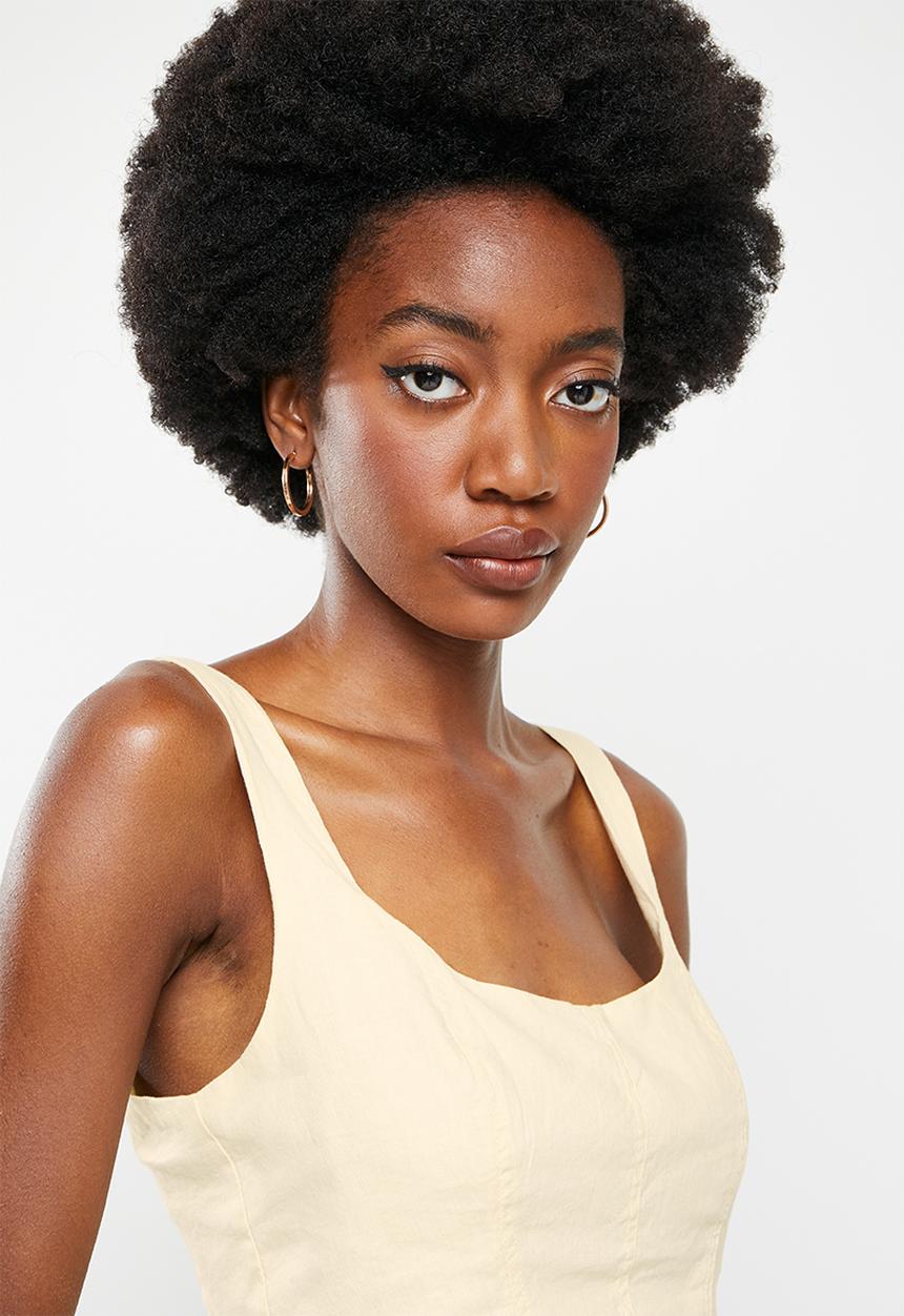 Cotton On - Linen corset top - buttermilk