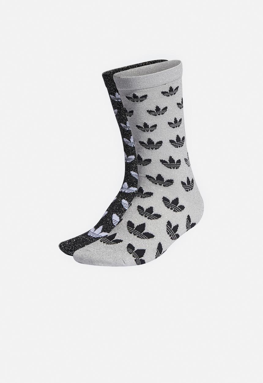 adidas Performance - MONOGRAM FULL GLITTER CREW SOCKS 2 PAIRS - black & grey