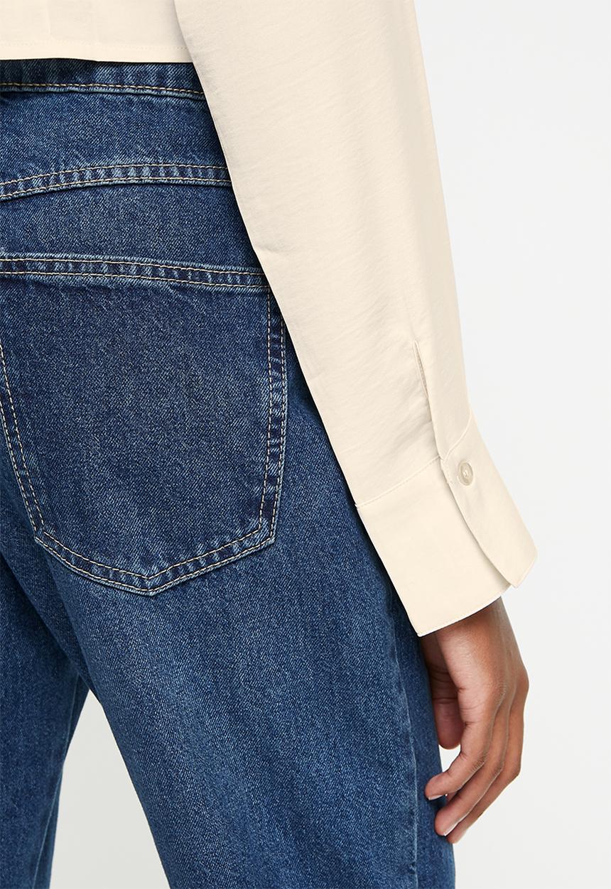 Cotton On - Fitted satin long sleeve shirt - champagne