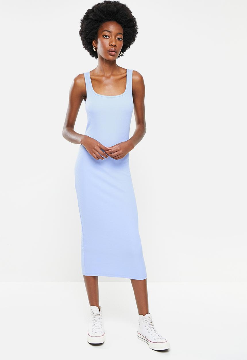 Cotton On - Essential square neck midi dress - haze blue