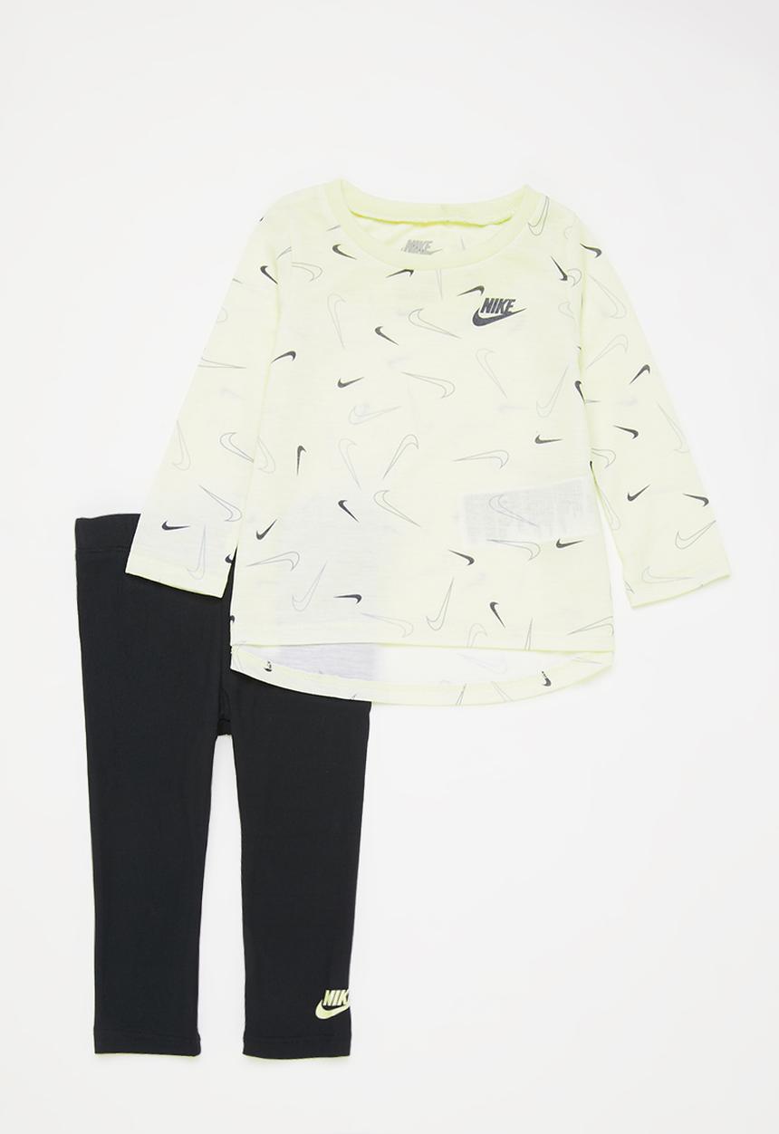 Nike - Nkg swooshfetti legging set - black & yellow