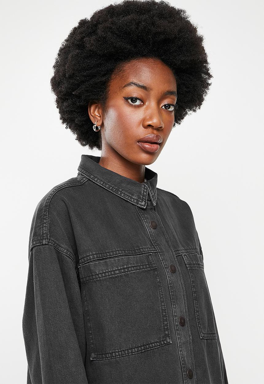 Cotton On - Denim shacket - washed black