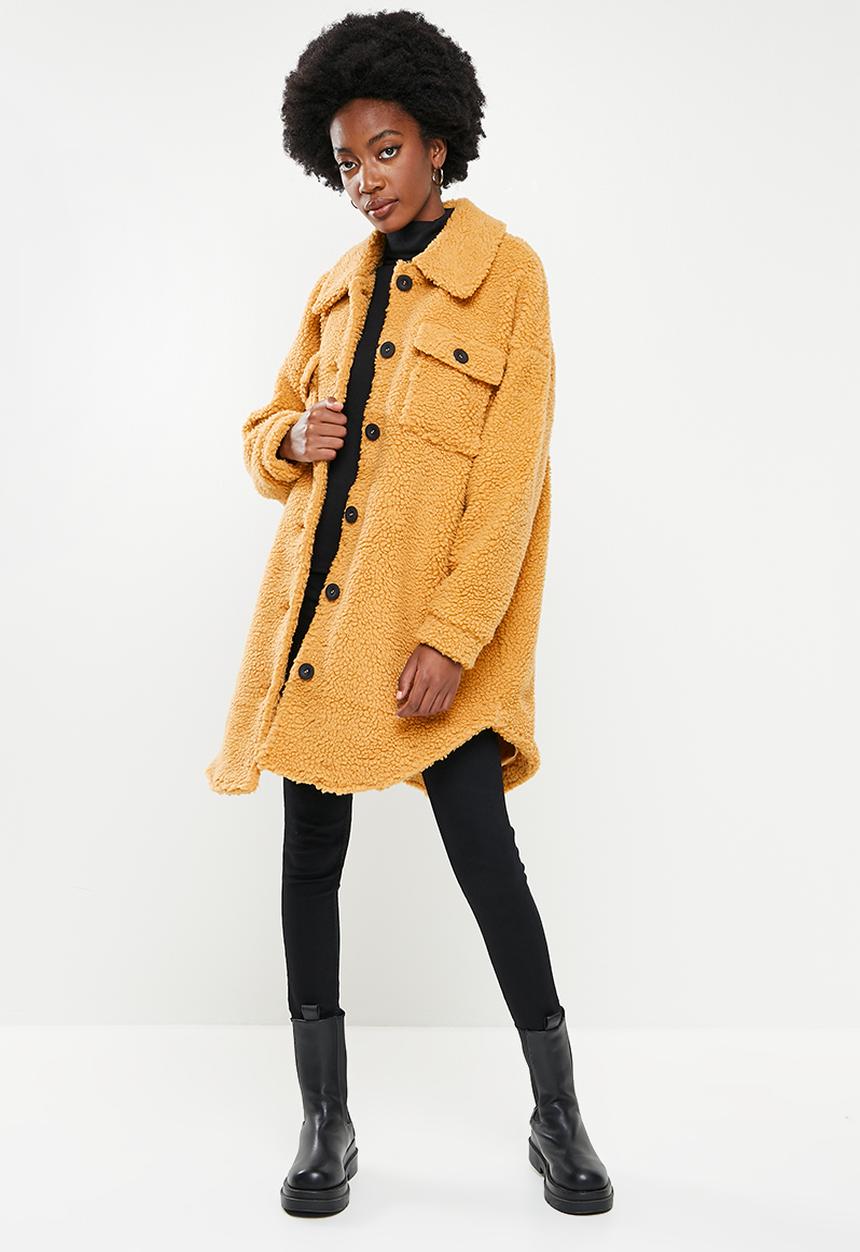 ONLY - Newcamilla teddy shacket - honey mustard