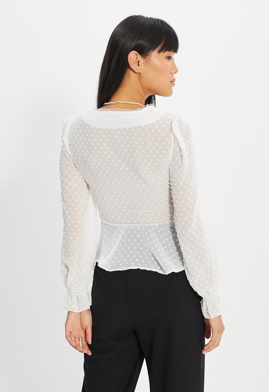 Trendyol - V neck blouse - ecru