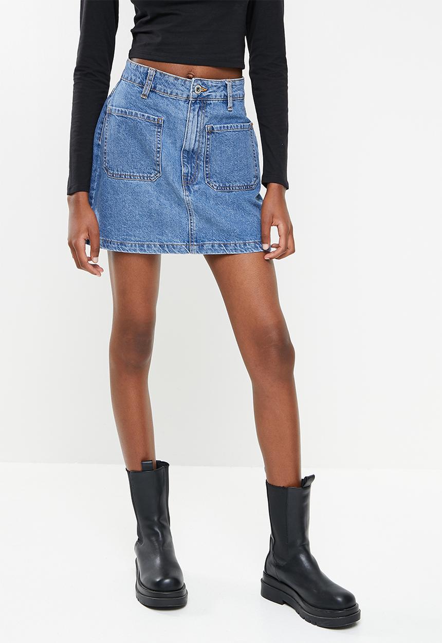 Cotton On - Denim mod mini skirt - offshore blue