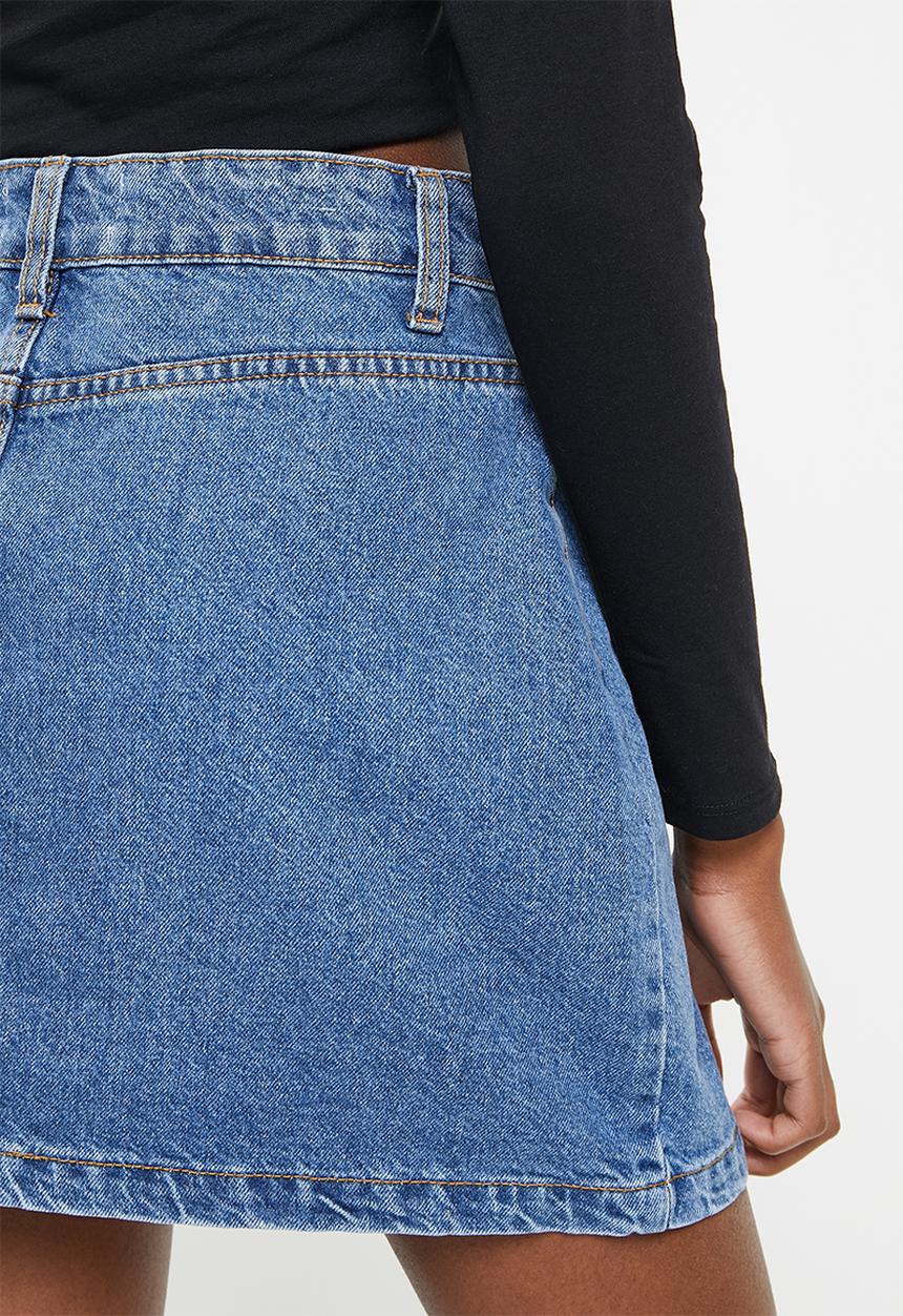 Cotton On - Denim mod mini skirt - offshore blue