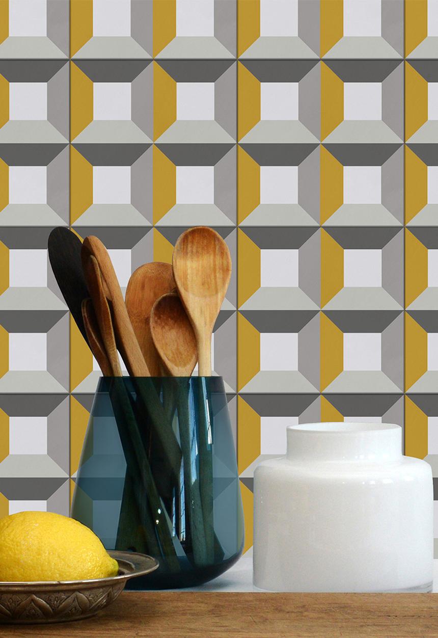 Robin Sprong - Castelli wall stickers - yellow