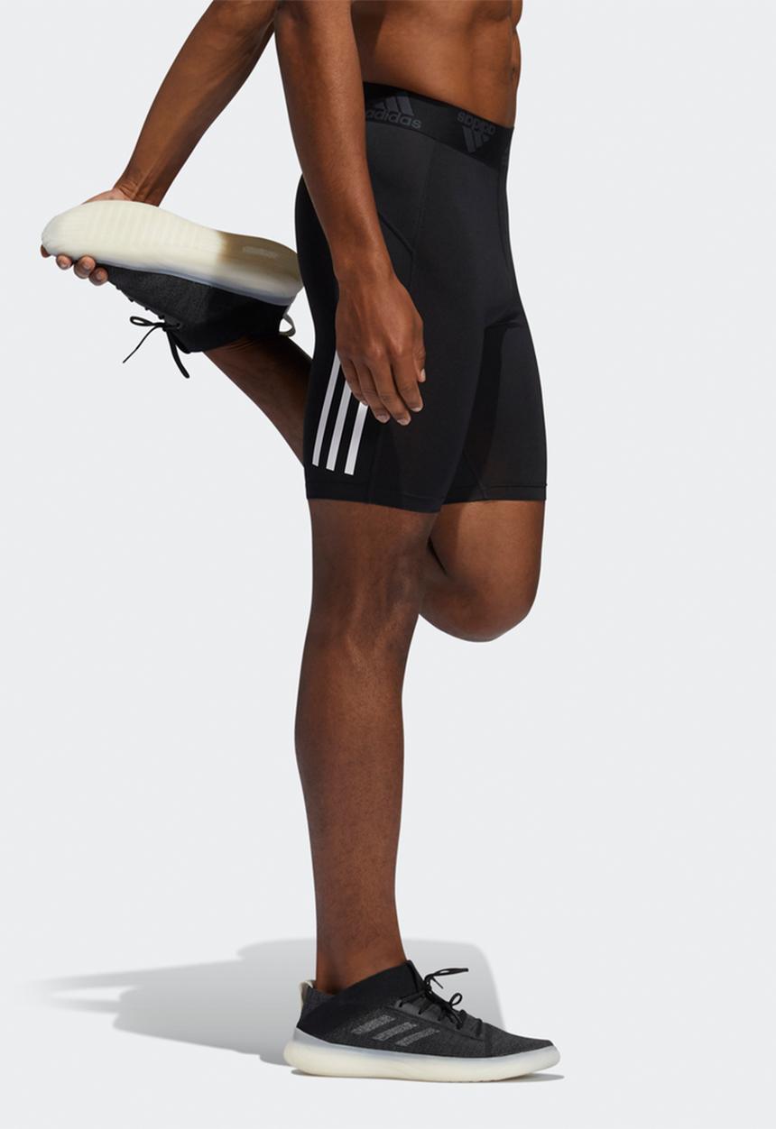 adidas Performance - TECHFIT 3-STRIPES SHORT TIGHTS - black